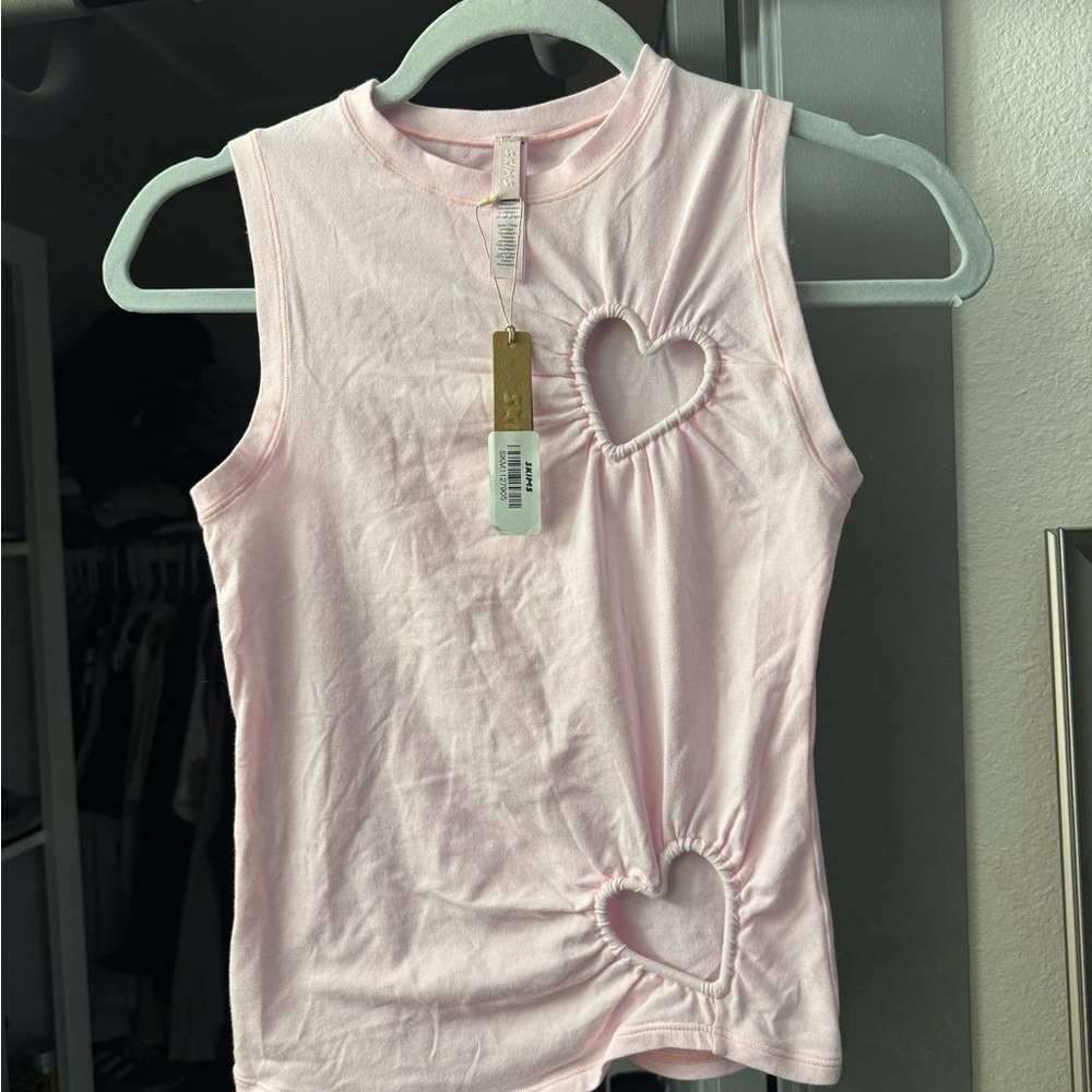 SKIMS cherry blossom cotton jersey heart tank SIZE SMALL